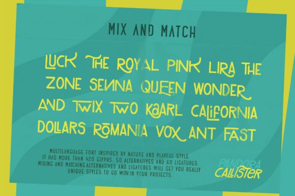 Pandora Calister Font PNG with transparent background - Preview 3