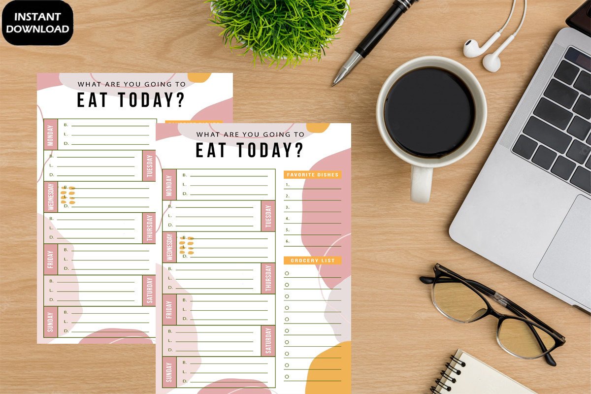Printable Minimalist Eat Today Checklist Graphic by Dandelion Stu ...