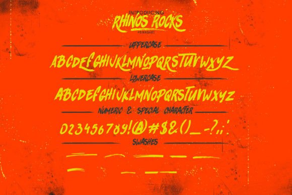 Rhinos Rocks Font PNG with transparent background - Preview 1