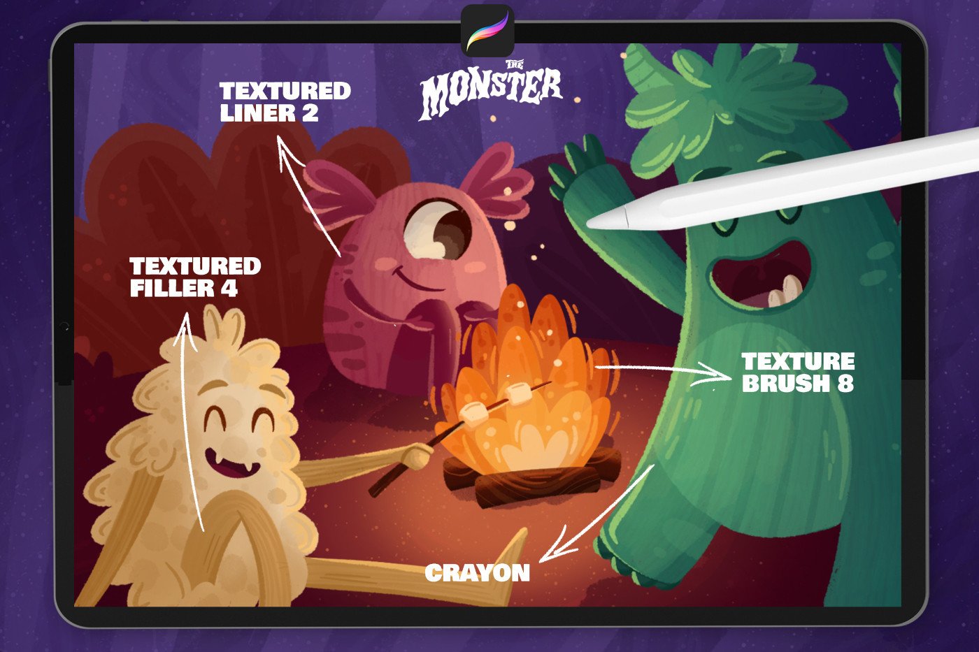 The MONSTER: PROCREATE BRUSHES - photo 5
