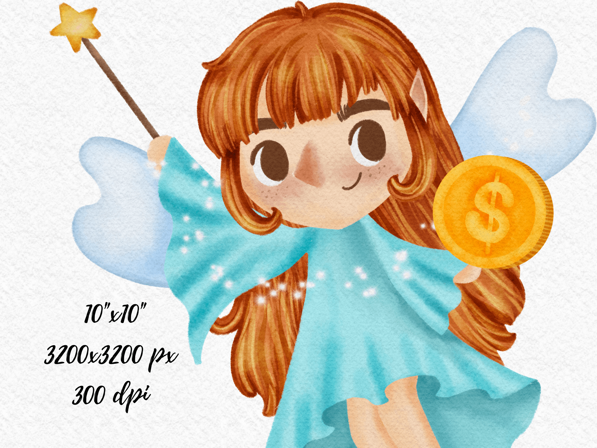 Tooth Fairy Watercolor Digital Clipart - photo 4
