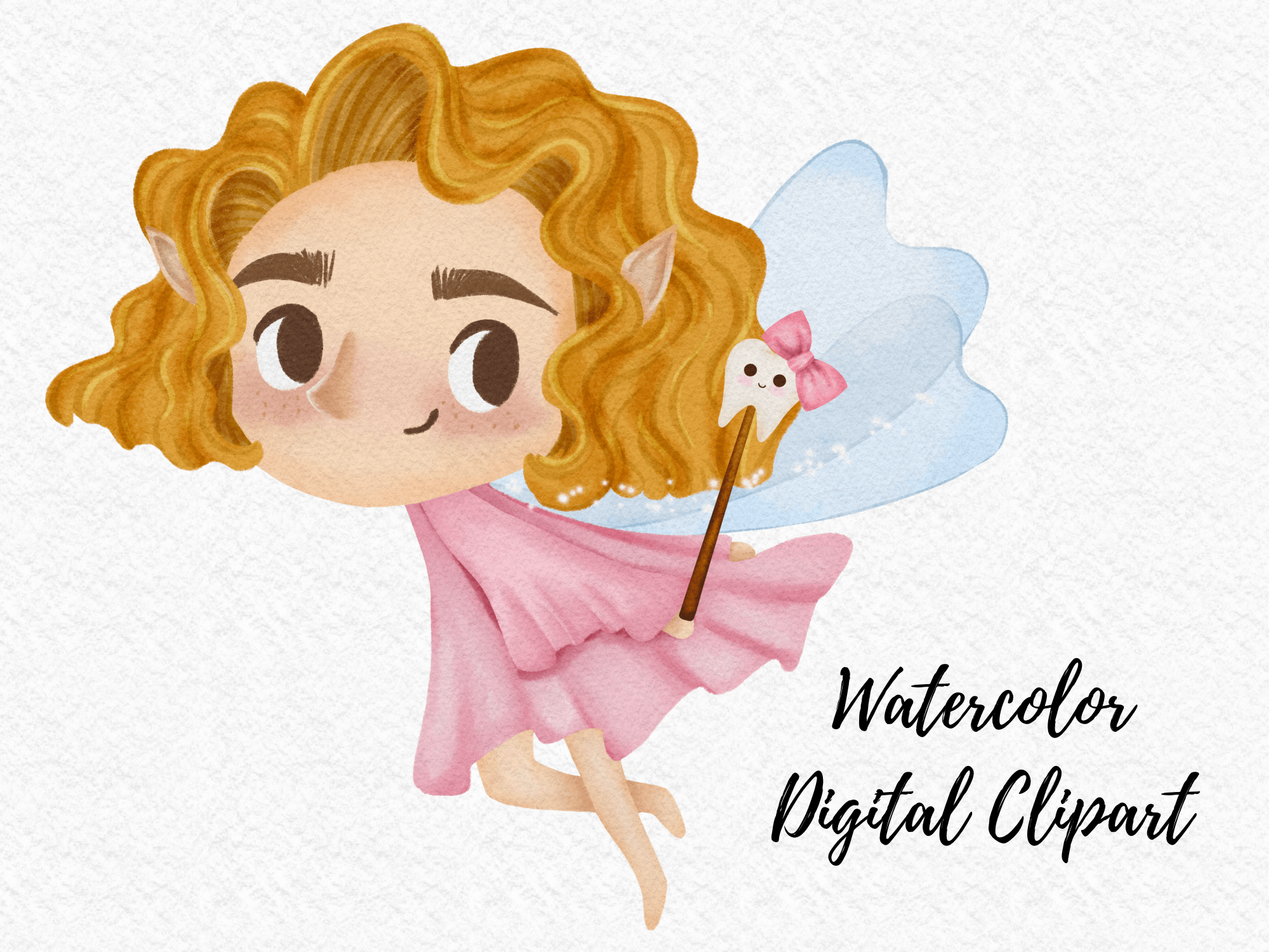 Tooth Fairy Watercolor Digital Clipart - photo 5