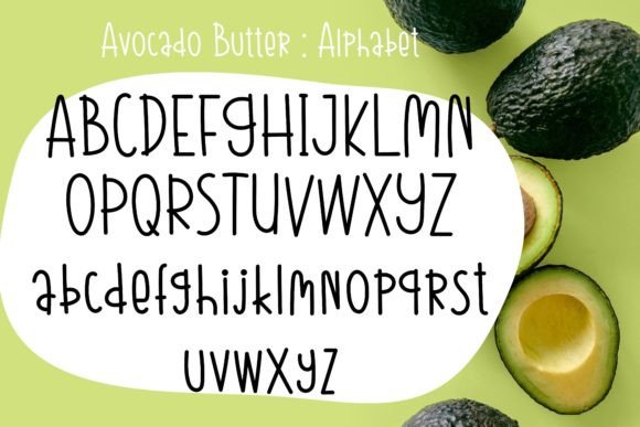 Avocado Butter Font PNG with transparent background - Preview 2