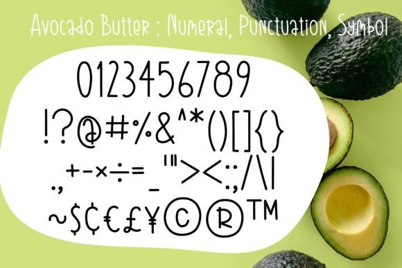Avocado Butter Font PNG with transparent background - Preview 3