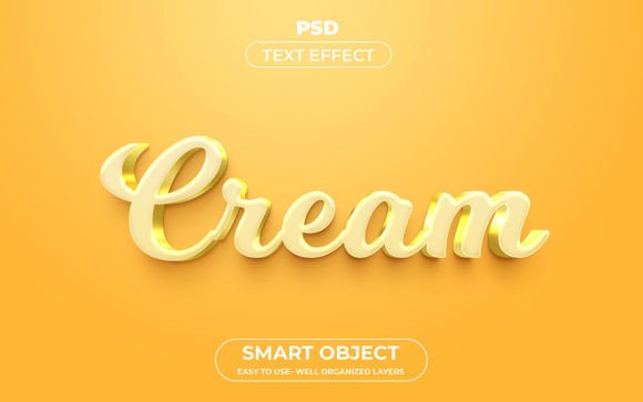 Cream 3D Editable Psd Text Effect Style Illustration Compléments Par mdjahidul99519