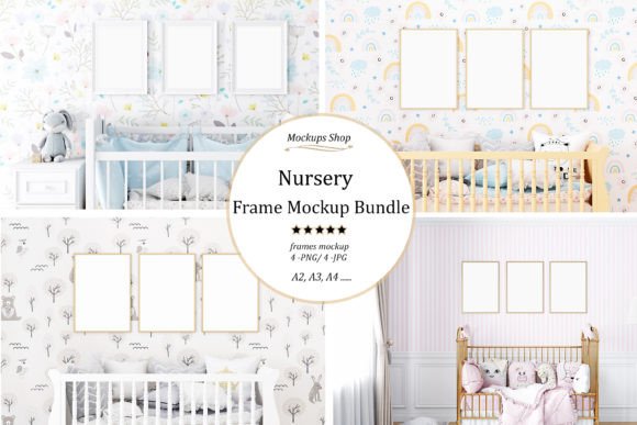 Frame Mockup Kids Bundle -12 Graphic Frames & Posters By Mockups Shop