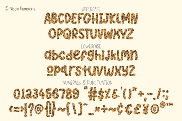 Leopard Black Brown Font PNG with transparent background - Preview 6