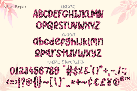 Leopard Dark Pink Font PNG with transparent background - Preview 3