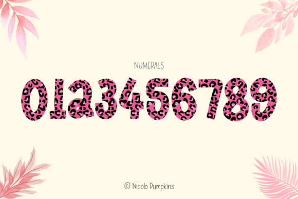 Leopard Dark Pink Font PNG with transparent background - Preview 4