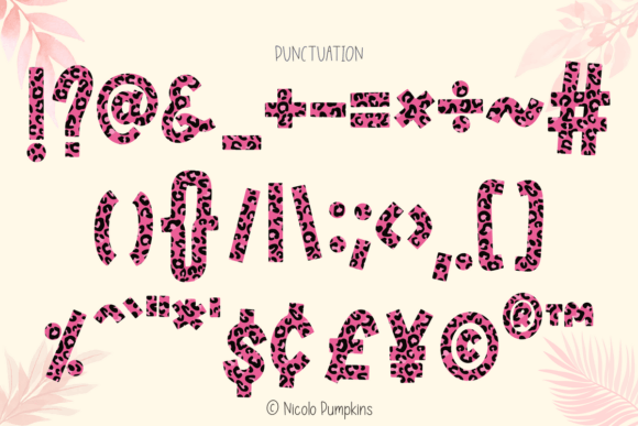 Leopard Dark Pink Font PNG with transparent background - Preview 5
