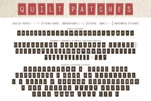 Quilt Patches Font PNG with transparent background - Preview 1