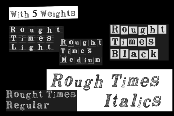 Rough Times Complete Family Font PNG with transparent background - Preview 1