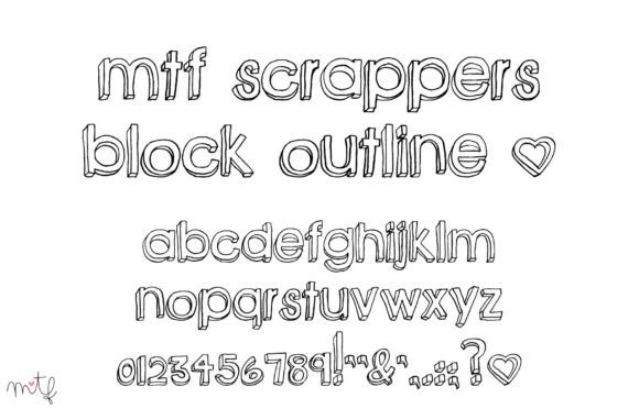 Scrappers Block Font PNG with transparent background - Preview 1