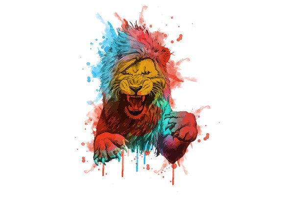 Watercolor Lion Graphic Print Templates By ayman_colors