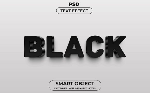 Black 3D Editable Psd Text Effect Style Grafica Componenti aggiuntivi Di mdjahidul99519