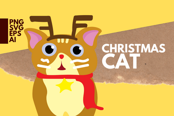 Christmas Cute Cat Graphic by SelfDesign · Creative Fabrica
