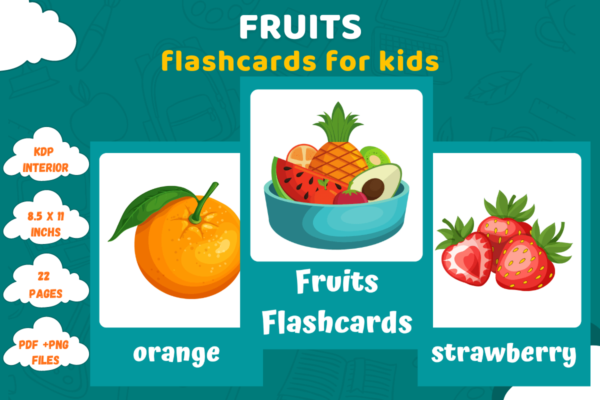 Fruits Flashcards for Students and Kids Graphic by STARS KDP · Creative ...