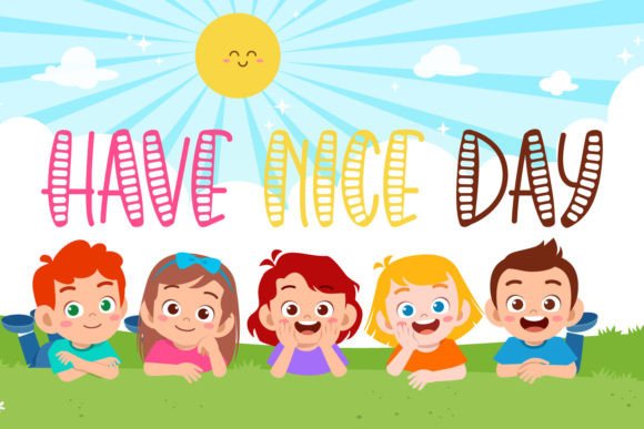 Playfull Cute Font PNG with transparent background - Preview 1