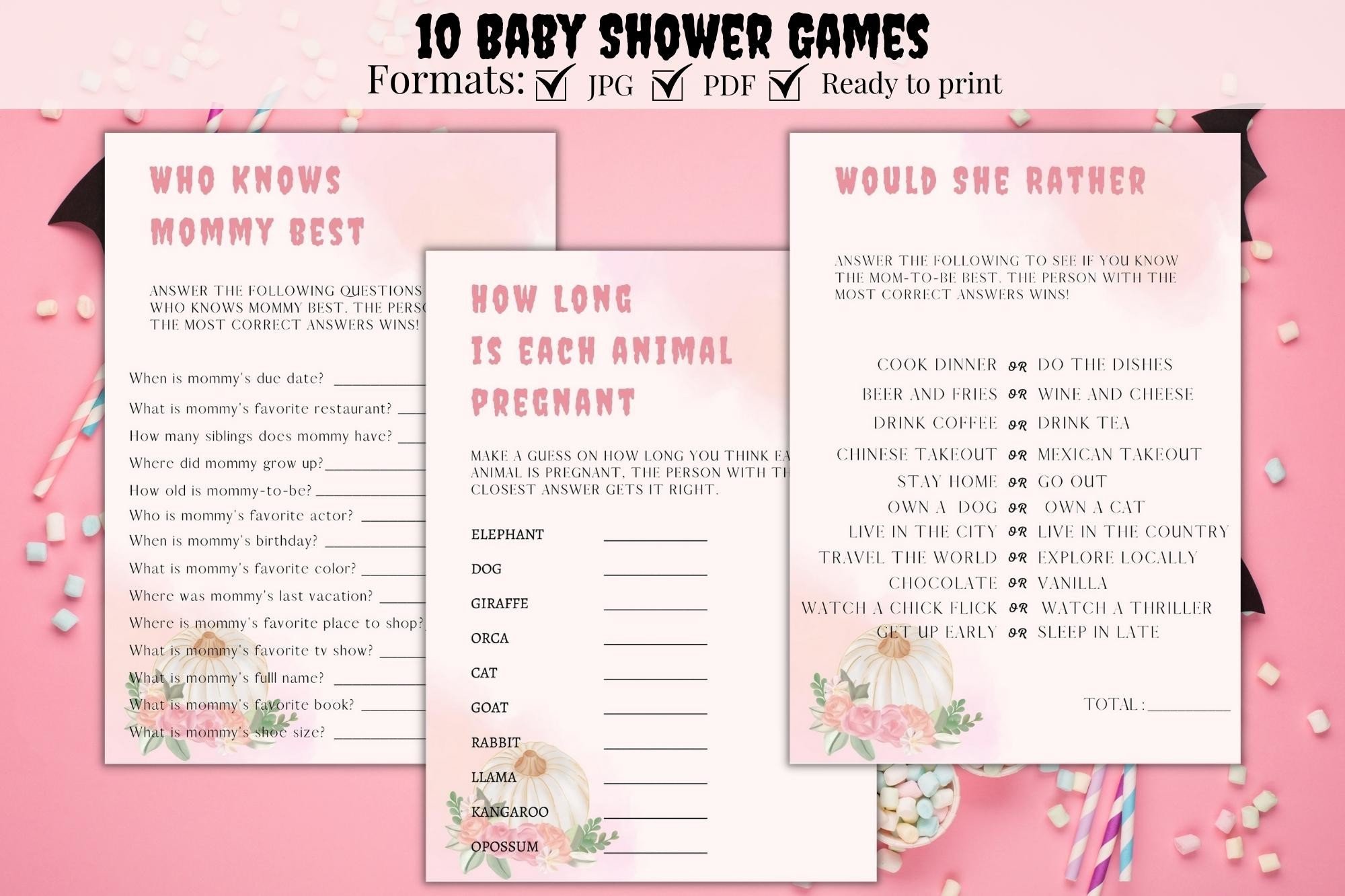 Printable Baby Shower Games Bundle