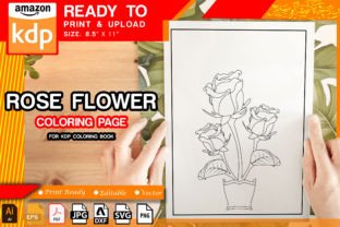 Red Roses Flower Coloring Page Graphic by Graphic_Creations · Creative ...