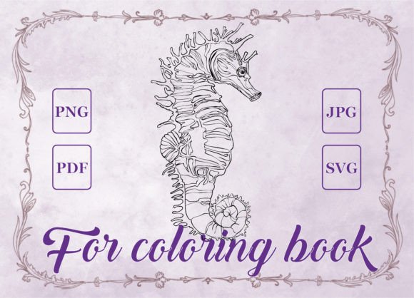 Seahorse Adult Coloring Book Graphic Coloring Pages & Books Adults By Irish Solo
