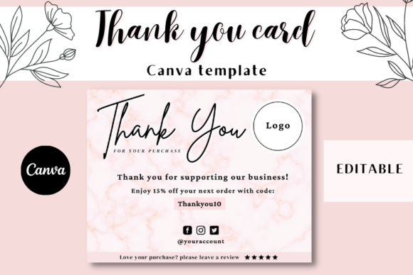 Thank You Card Canva Template