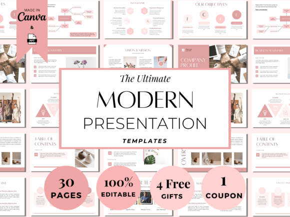 Minimal modern Canva and PowerPoint business presentation template