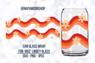 Retro Rainbow Can Glass Wrap Svg Graphic by NAPAMOONSHOP · Creative Fabrica