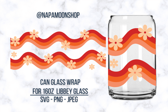 Retro Rainbow Can Glass Wrap Svg Graphic by NAPAMOONSHOP · Creative Fabrica
