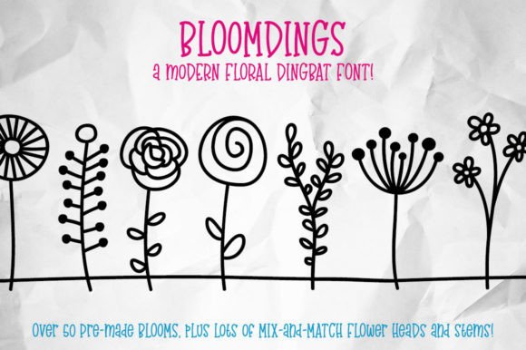Preview of Bloomdings dingbat font
