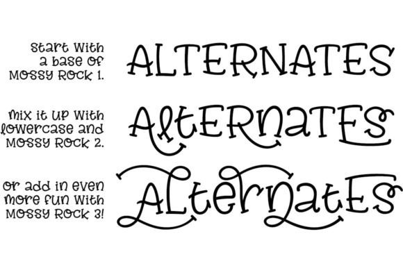 Mossy Rock Font PNG with transparent background - Preview 2