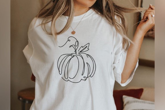 Pumpkin line art trendy shirt design svg