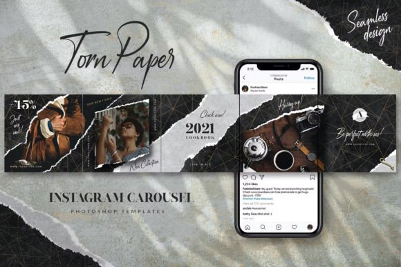 Torn Paper Instagram Carousel Graphics
