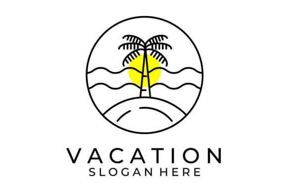 Beach or Vacation Logo Line Art Vector Graphic by HFZ13 · Creative Fabrica