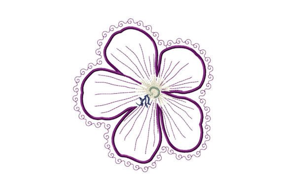 Bright Lilac Flower Applique