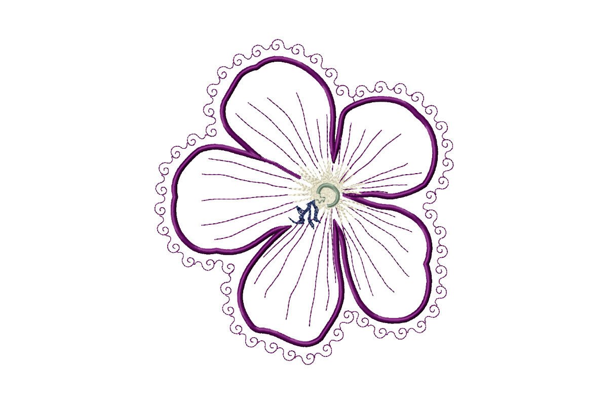 Bright Lilac Flower Applique