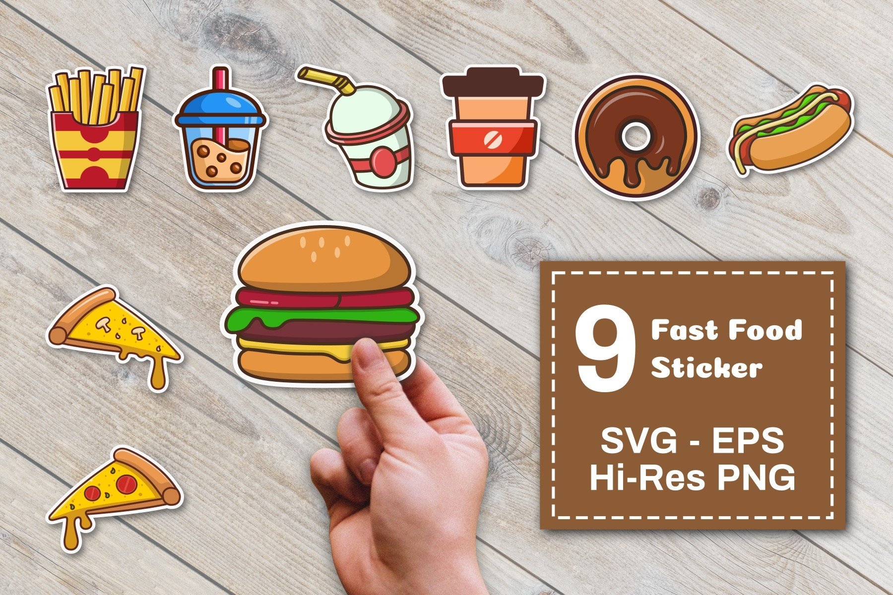Fast Food Illustration Sticker Bundle