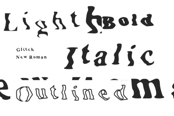 Glitch New Roman Light Font - Preview 2