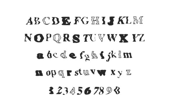 Glitch New Roman Random Font PNG with transparent background - Preview 1