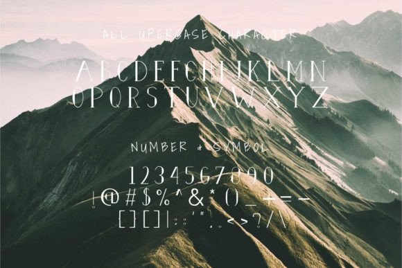 Great Mountain Font PNG with transparent background - Preview 1