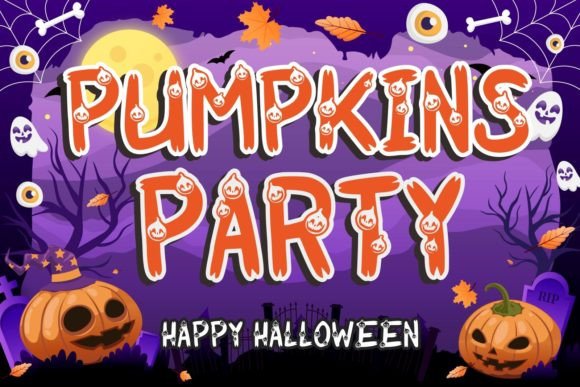 Pumpkins Party Font PNG with transparent background - Preview 1