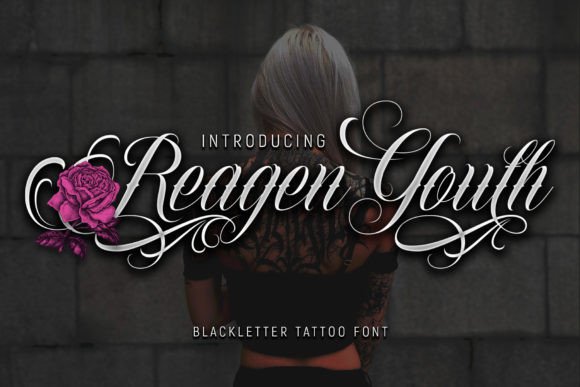 Preview specimen of Reagen Youth blackletter font