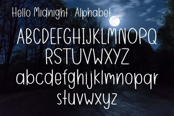 Hello Midnight Font PNG with transparent background - Preview 2