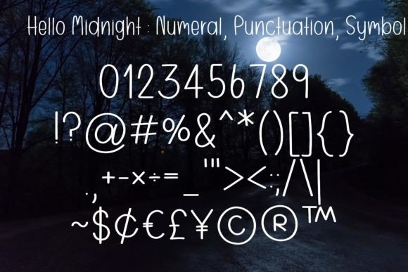 Hello Midnight Font PNG with transparent background - Preview 3