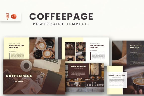 Preview of Powerpoint - Coffee Page food presentation template