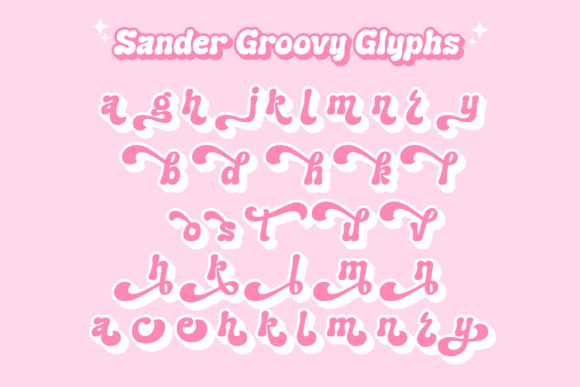 Sander Groovy Font PNG with transparent background - Preview 5