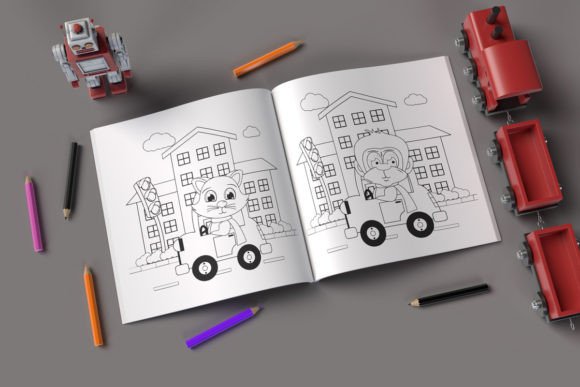 9 Children’s Coloring Book Mockup Graphic by HootyOwl · Creative Fabrica