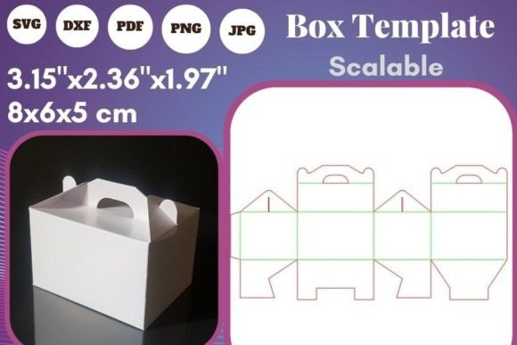 Cake Box Template Pdf/Jpg/PNG/SVG/DXF Shapes 3D SVG Craft By CraftAddicted