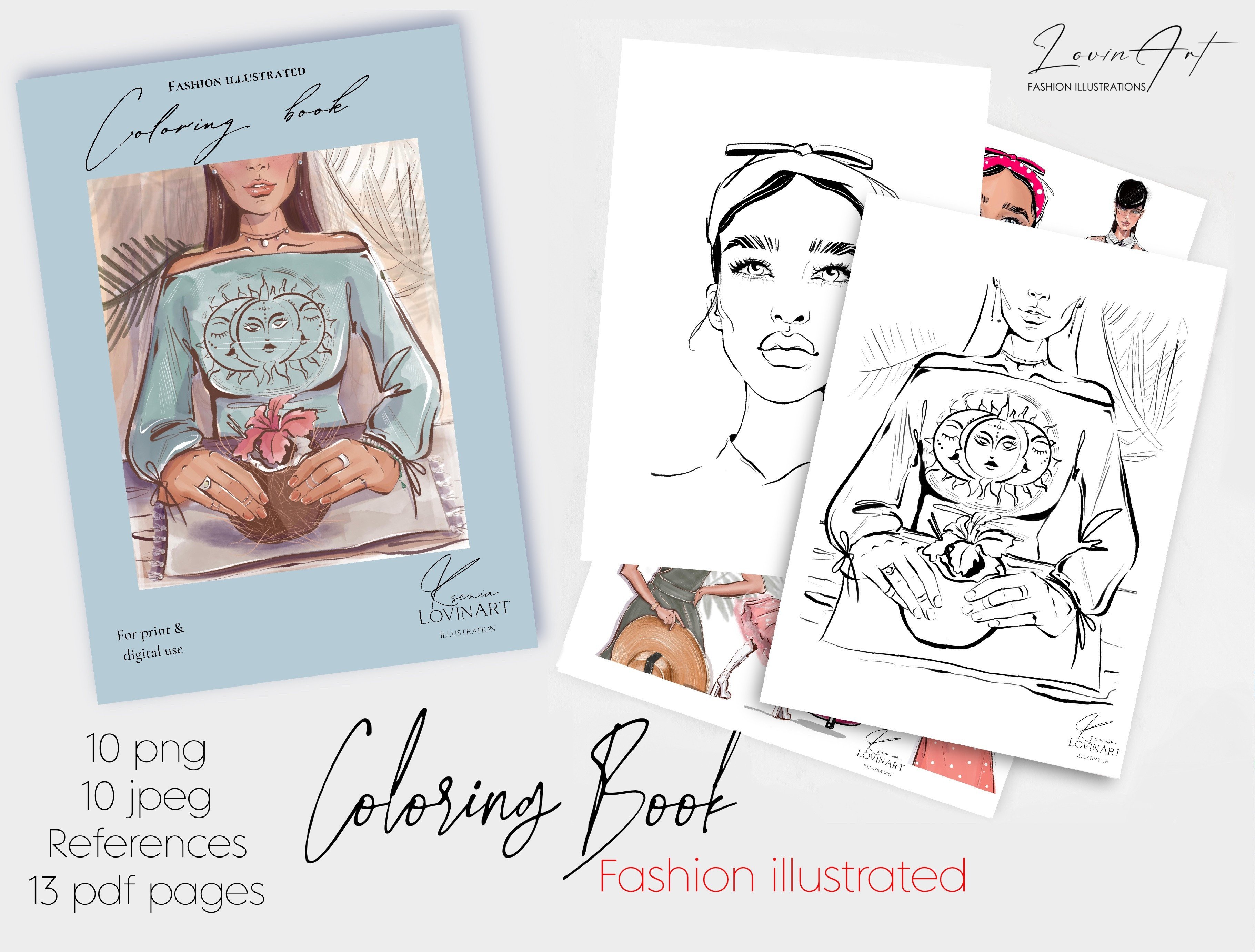 Fashion Coloring Book, Coloring Pages