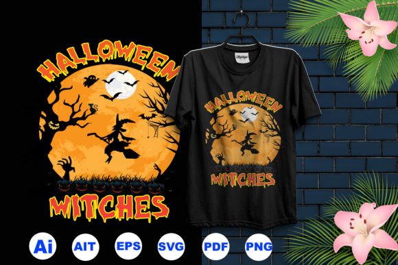 Halloween Witches T-Shirt Design Grafik T-shirt Designs Von Printable-Graphics